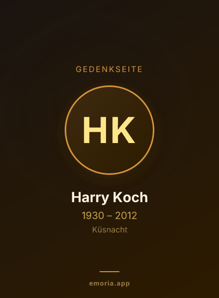 Gedenkportrait von Harry Koch