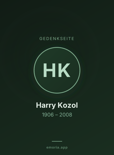 Gedenkportrait von Harry Kozol