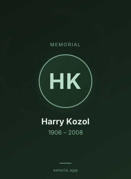 Memorial portrait of Harry Kozol