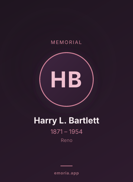Memorial portrait of Harry L. Bartlett