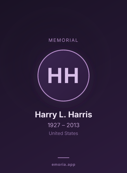 Memorial portrait of Harry L. Harris