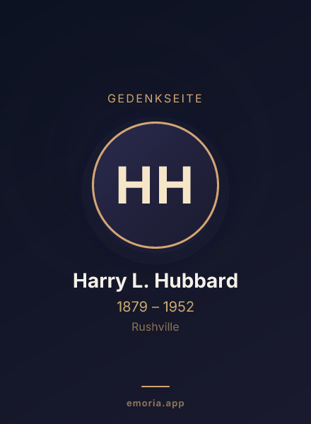 Gedenkportrait von Harry L. Hubbard
