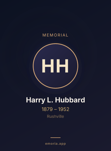 Memorial portrait of Harry L. Hubbard