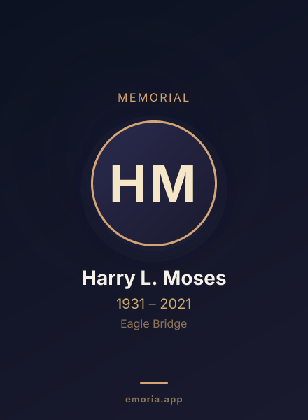 Memorial portrait of Harry L. Moses