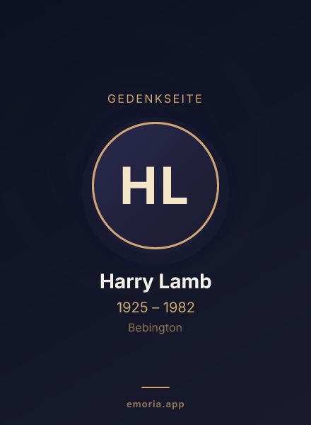 Gedenkportrait von Harry Lamb