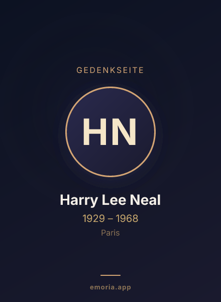 Gedenkportrait von Harry Lee Neal