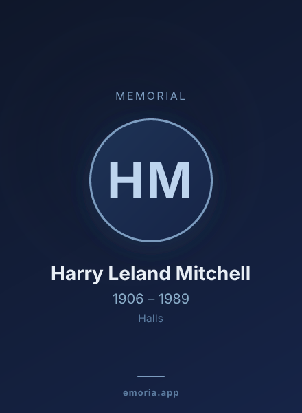Memorial portrait of Harry Leland Mitchell