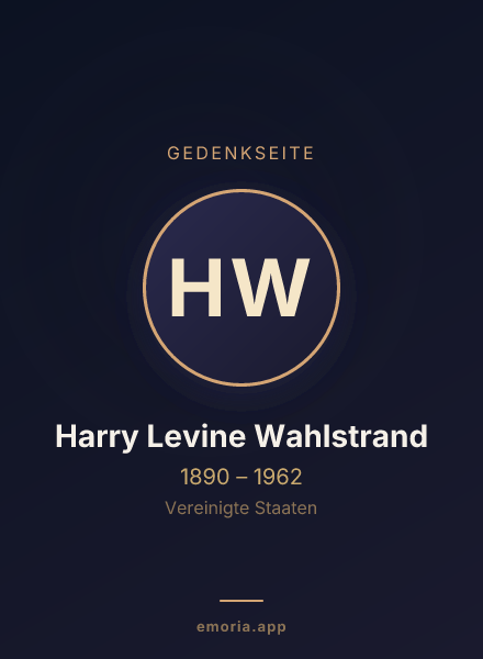 Gedenkportrait von Harry Levine Wahlstrand