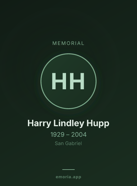 Memorial portrait of Harry Lindley Hupp