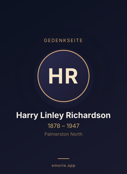 Gedenkportrait von Harry Linley Richardson