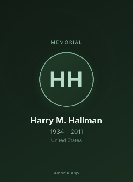 Memorial portrait of Harry M. Hallman