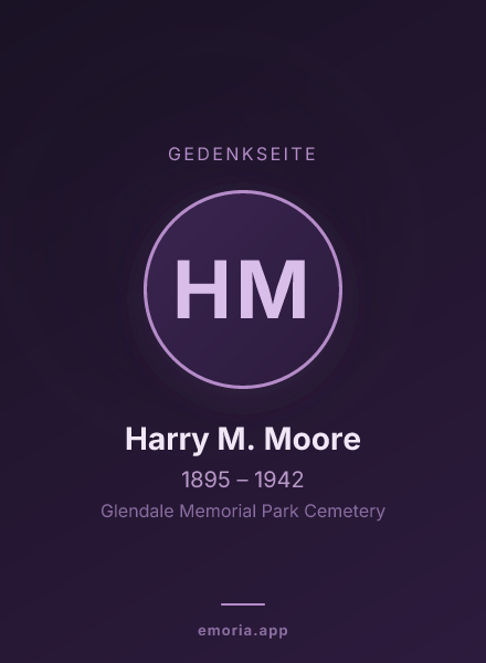 Gedenkportrait von Harry M. Moore
