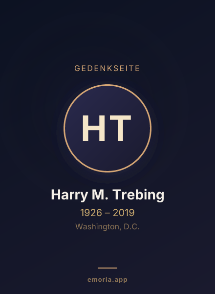 Gedenkportrait von Harry M. Trebing