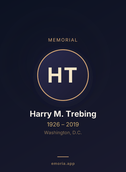 Memorial portrait of Harry M. Trebing