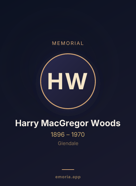 Memorial portrait of Harry MacGregor Woods