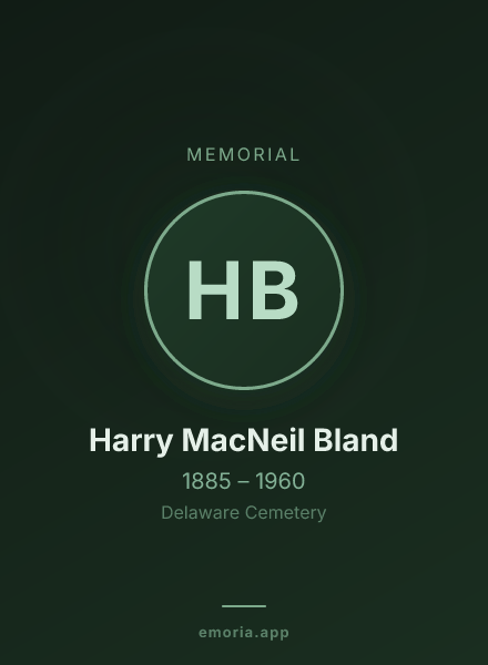 Memorial portrait of Harry MacNeil Bland
