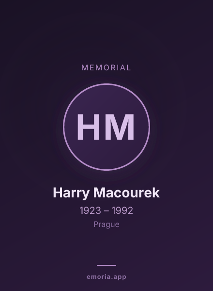 Memorial portrait of Harry Macourek
