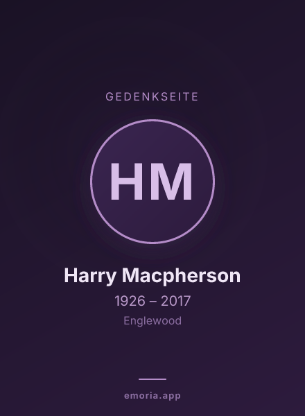 Gedenkportrait von Harry Macpherson