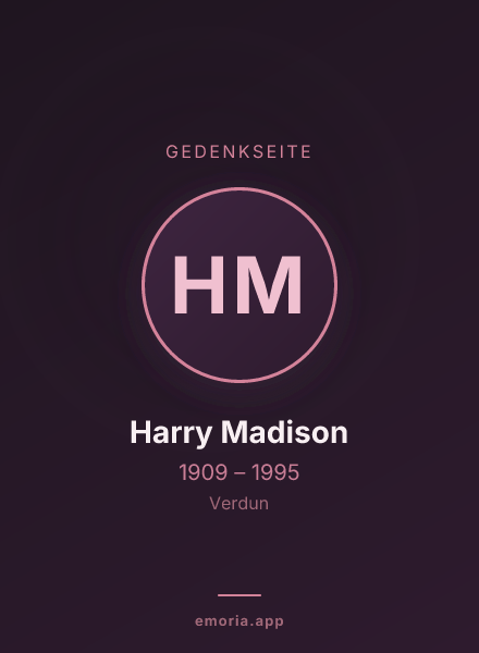 Gedenkportrait von Harry Madison