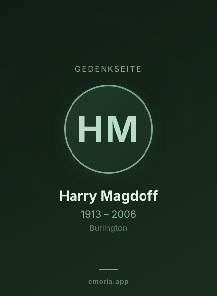 Gedenkportrait von Harry Magdoff