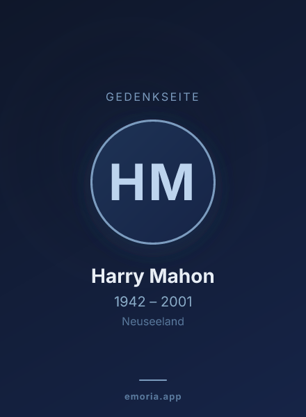 Gedenkportrait von Harry Mahon