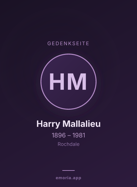 Gedenkportrait von Harry Mallalieu