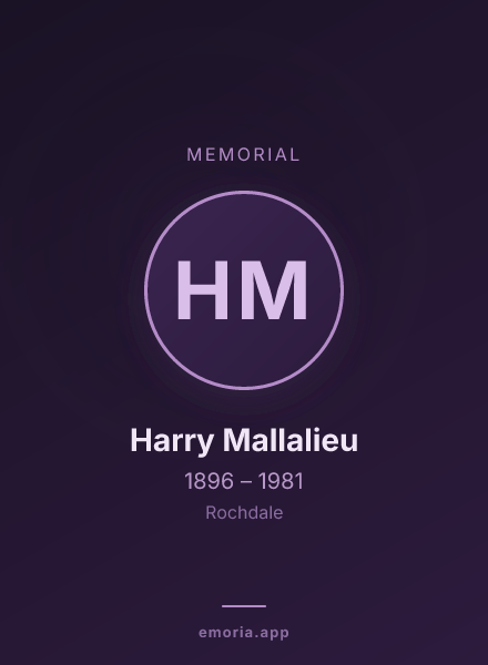 Memorial portrait of Harry Mallalieu