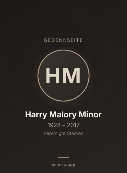 Gedenkportrait von Harry Malory Minor
