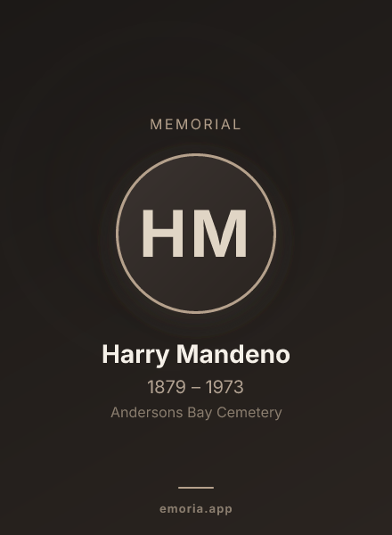 Memorial portrait of Harry Mandeno