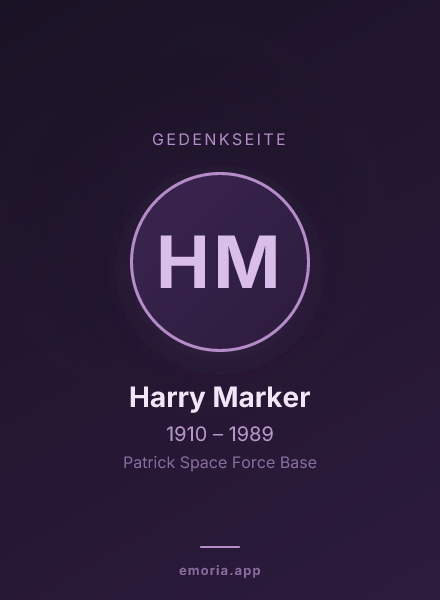 Gedenkportrait von Harry Marker