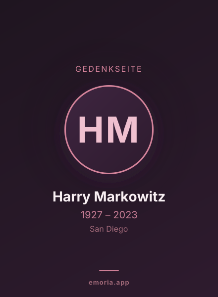Gedenkportrait von Harry Markowitz