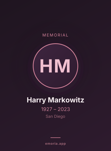 Memorial portrait of Harry Markowitz