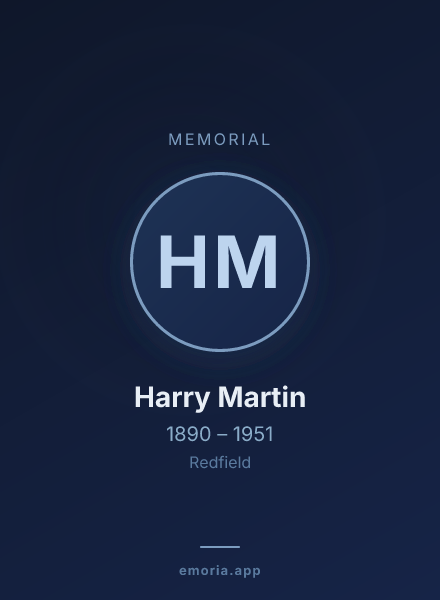 Memorial portrait of Harry Martin