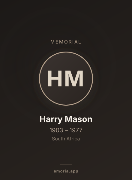 Memorial portrait of Harry Mason