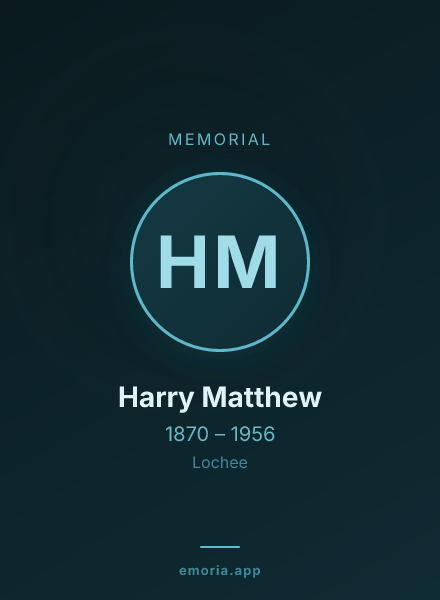 Memorial portrait of Harry Matthew