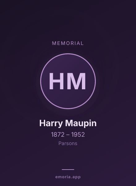 Memorial portrait of Harry Maupin