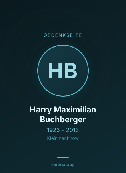 Gedenkportrait von Harry Maximilian Buchberger