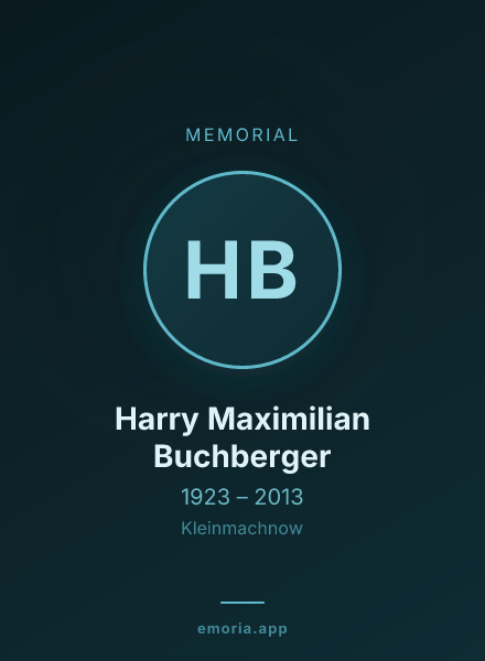Memorial portrait of Harry Maximilian Buchberger