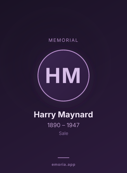 Memorial portrait of Harry Maynard