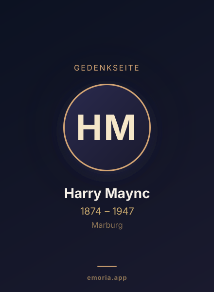 Gedenkportrait von Harry Maync
