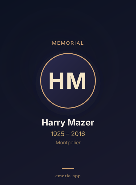 Memorial portrait of Harry Mazer