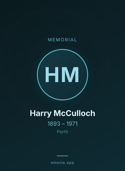 Memorial portrait of Harry McCulloch