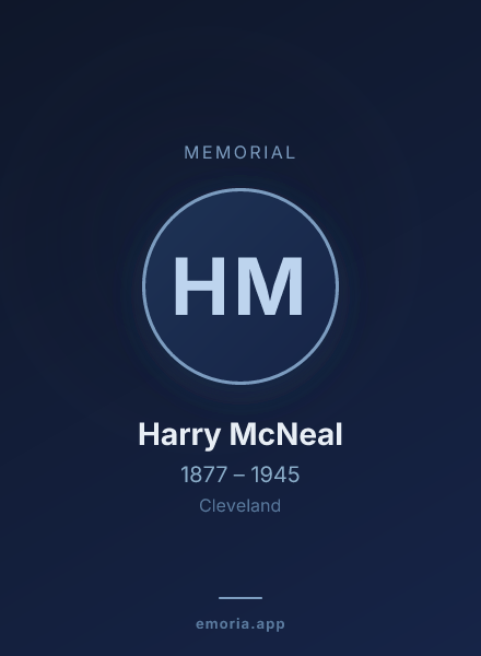 Memorial portrait of Harry McNeal