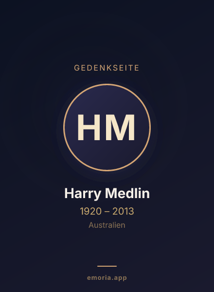 Gedenkportrait von Harry Medlin