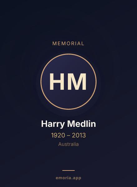 Memorial portrait of Harry Medlin