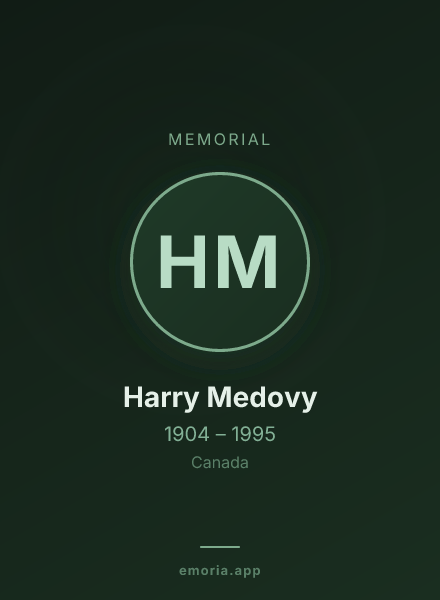Memorial portrait of Harry Medovy