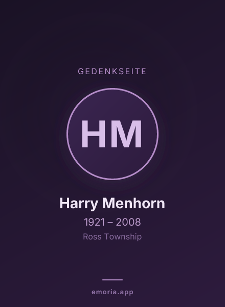 Gedenkportrait von Harry Menhorn