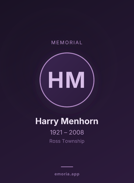 Memorial portrait of Harry Menhorn