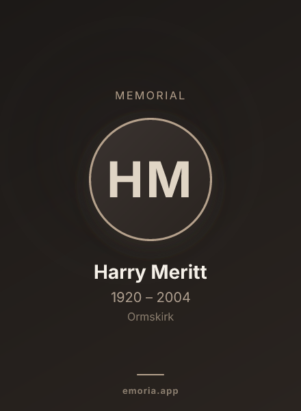 Memorial portrait of Harry Meritt