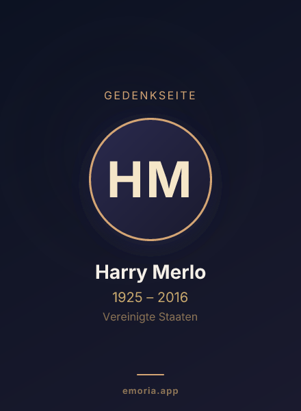 Gedenkportrait von Harry Merlo